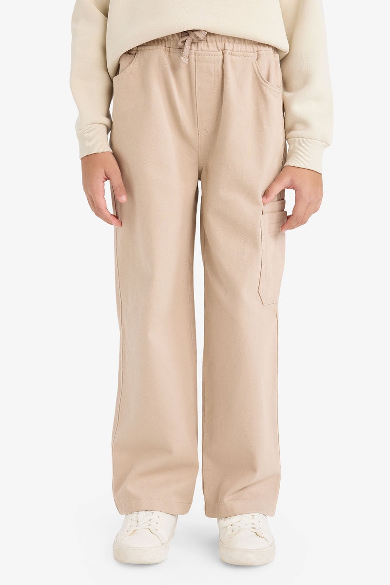 DeFacto Beige Boy Regular Fit Gabardine Trousers Casual - Image 3
